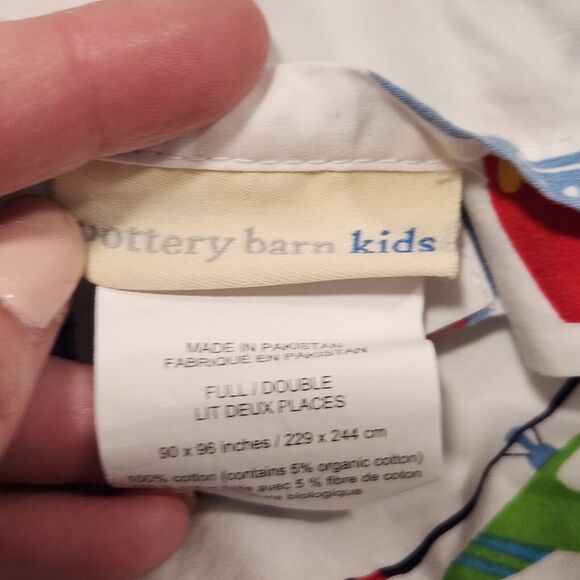 Pottery Barn Kids Brody Transportation Full Flat Sheet Truck Vehicles Car Plane - Picture 2 of 2